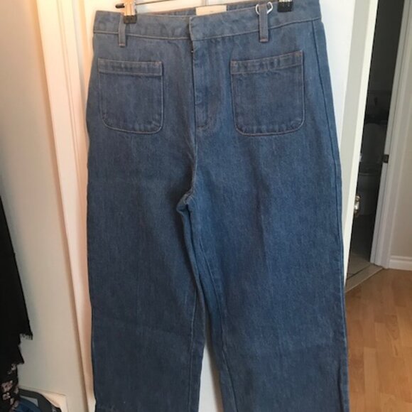 Sezane Juno Denim Cropped Jeans, Sz 38/6, BNWT - Picture 5 of 8